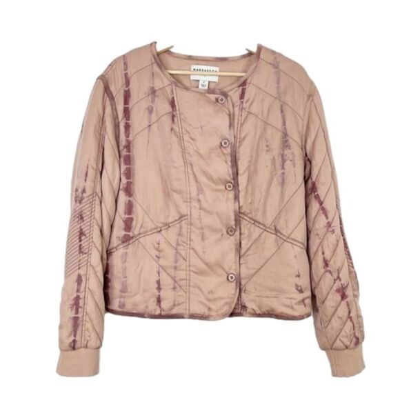 Anthro Marrakech tie dye cropped moto jacket